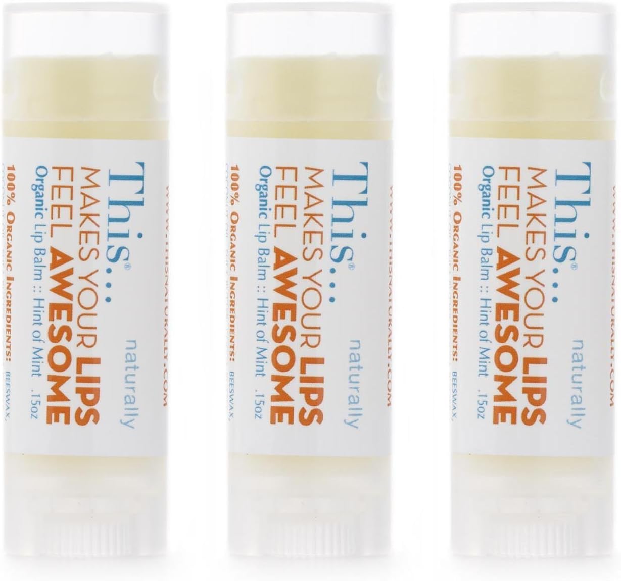 Organic Lip Balm with Jojoba Oil-3-Pack