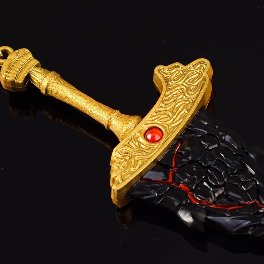 Collezioni di Videogiochi, Spada da Collezione Interamente in Metallo Modello Elden Ring Maliketh con Lama Nera 8,7 pollici/22 cm espositore Gioco