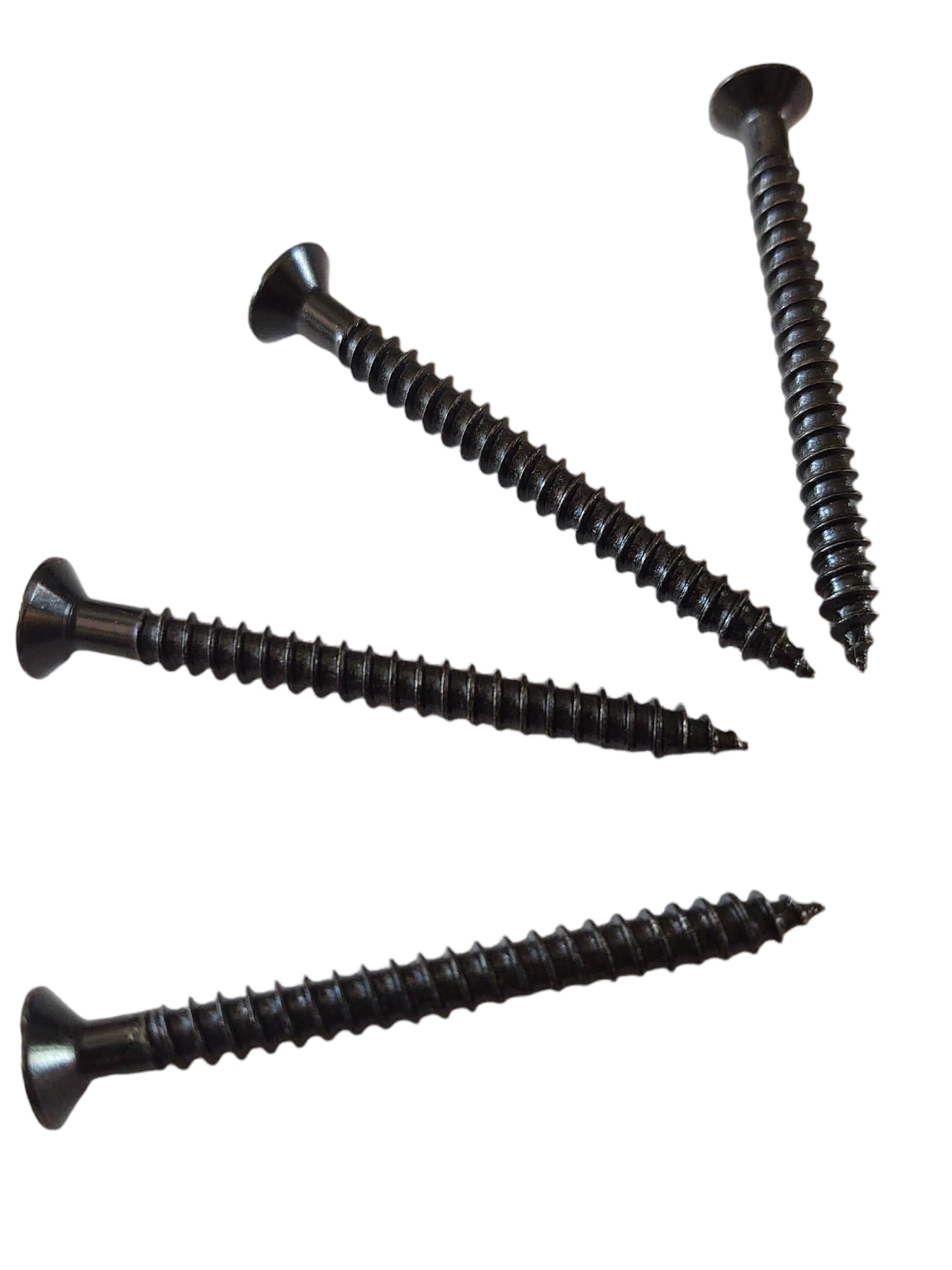 4 Pack Black Guitar Neckplate Screws Long 1-3/4 inch X #8