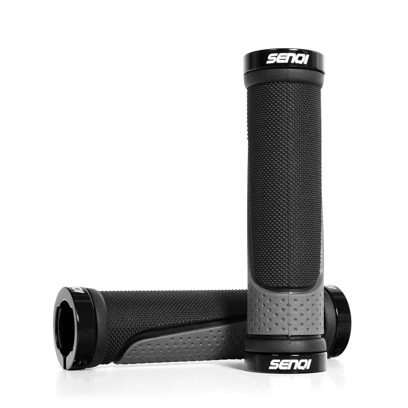SENQI Poignées de vélo légères - 130 mm et 130 mm, 130 mm et 90 mm, 90 mm et 90 mm - Pour guidon de 22,2 mm - Convient pour vélos multi-vitesse, VTT, BMX - Noir