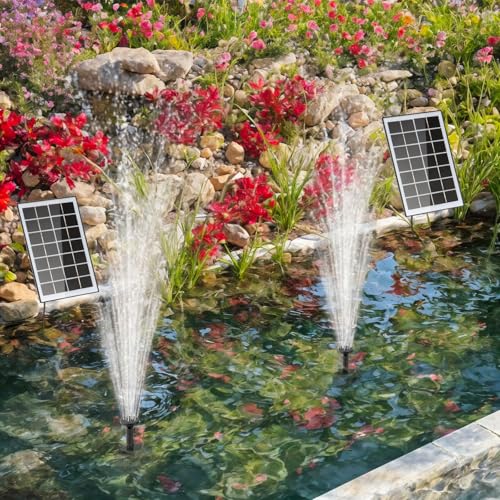 Bomba de agua solar LESOLEIL de 3,5 W, juego de 8 boquillas para oxigenar estanques y fuentes 6