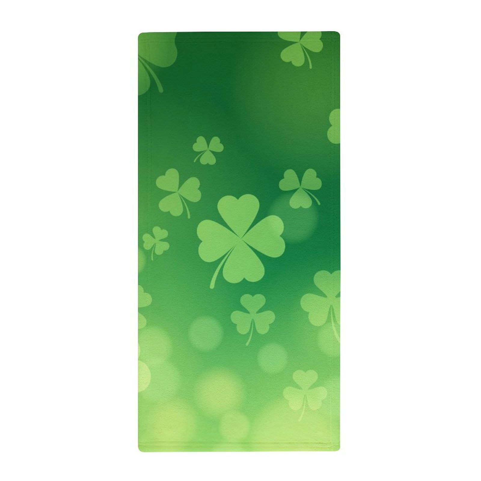 MoBlinko Falling Clover Leaves Hand Towels for Bathroom 14 X 28 in Saint Patrick's Day Absorbent Face Towels Soft Hand Towel for Kitchen Bathroom Hotel Yoga