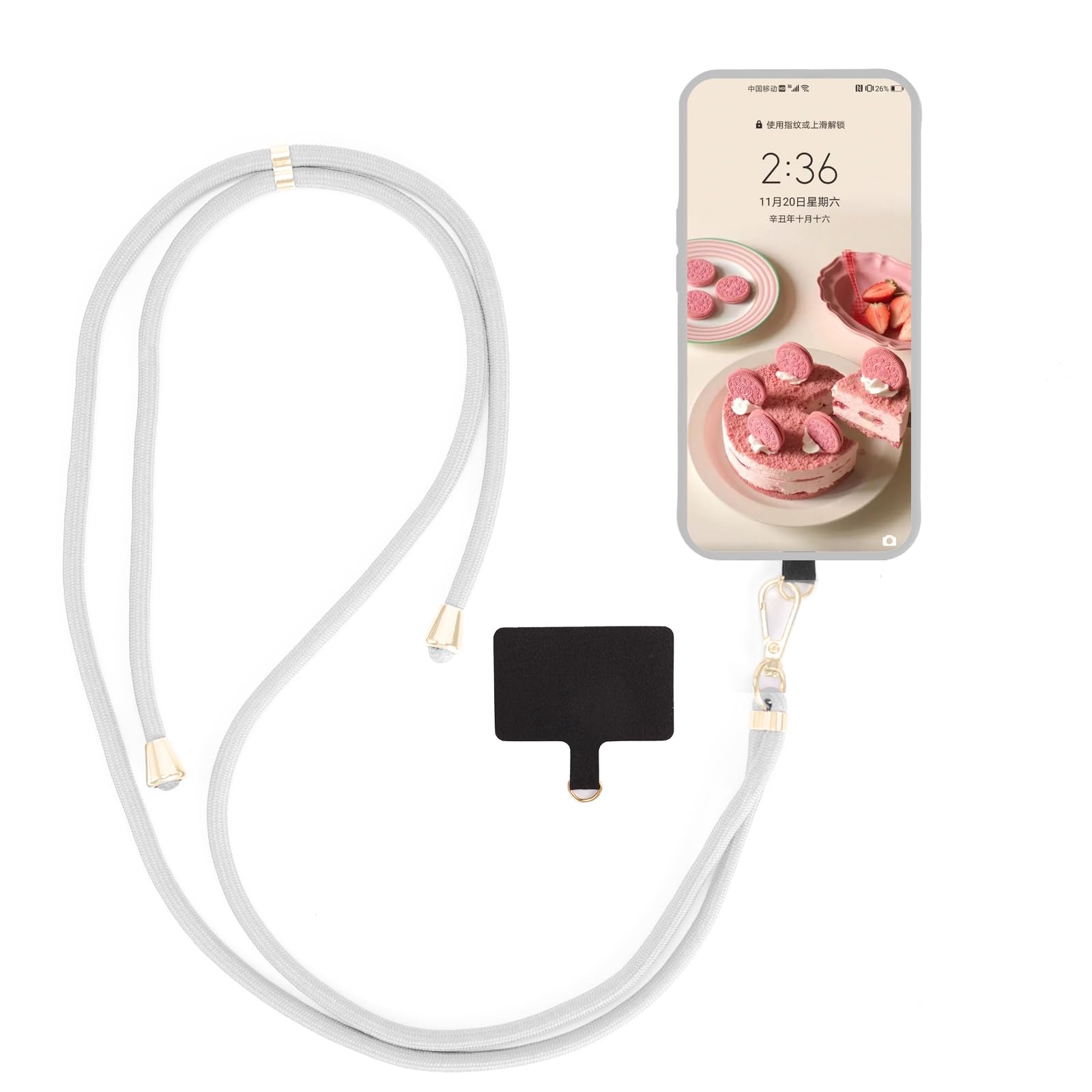 Nalia Cover "Hangit" - Klare Hülle Mit Band Zum Umhängen, 160cm Handy Kette - Wearable Phone Case