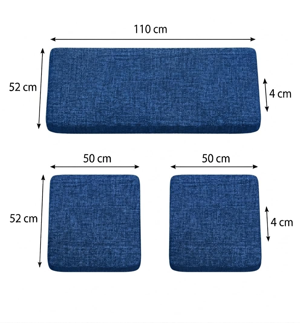 Coussins d'extérieur Premium 110 x 52 cm et 50 x 52 cm pour Ensembles de Jardin, Fabriqués en Italie (Bleu)