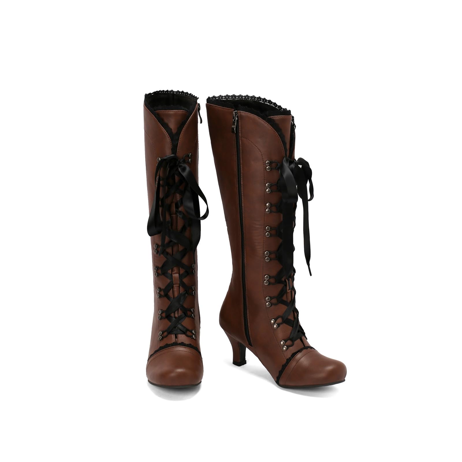 Botas de Mujer de Comercio Exterior de otoño e Invierno Estilo Vaquero, con tacón Grueso, tacón bajo y Media caña, cómodas y Modernas para Diario y Tiempo Libre_2