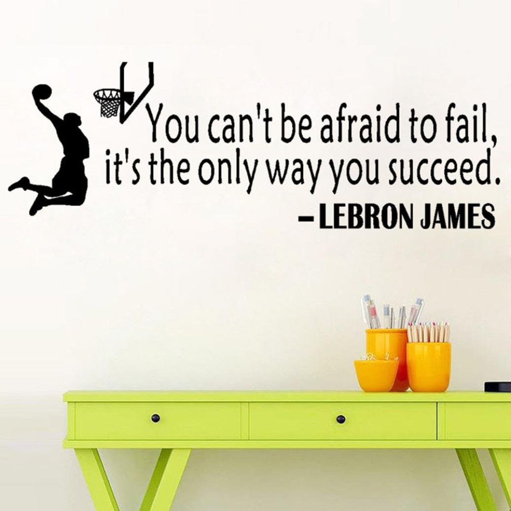 Keepfit Basketball Dunk Sports Wall Stickers, Words Decor Papers Decal DIY Decoration Removable Applique Mural for Kids, Baby, Boys and Men Bedroom Living Room Classroom