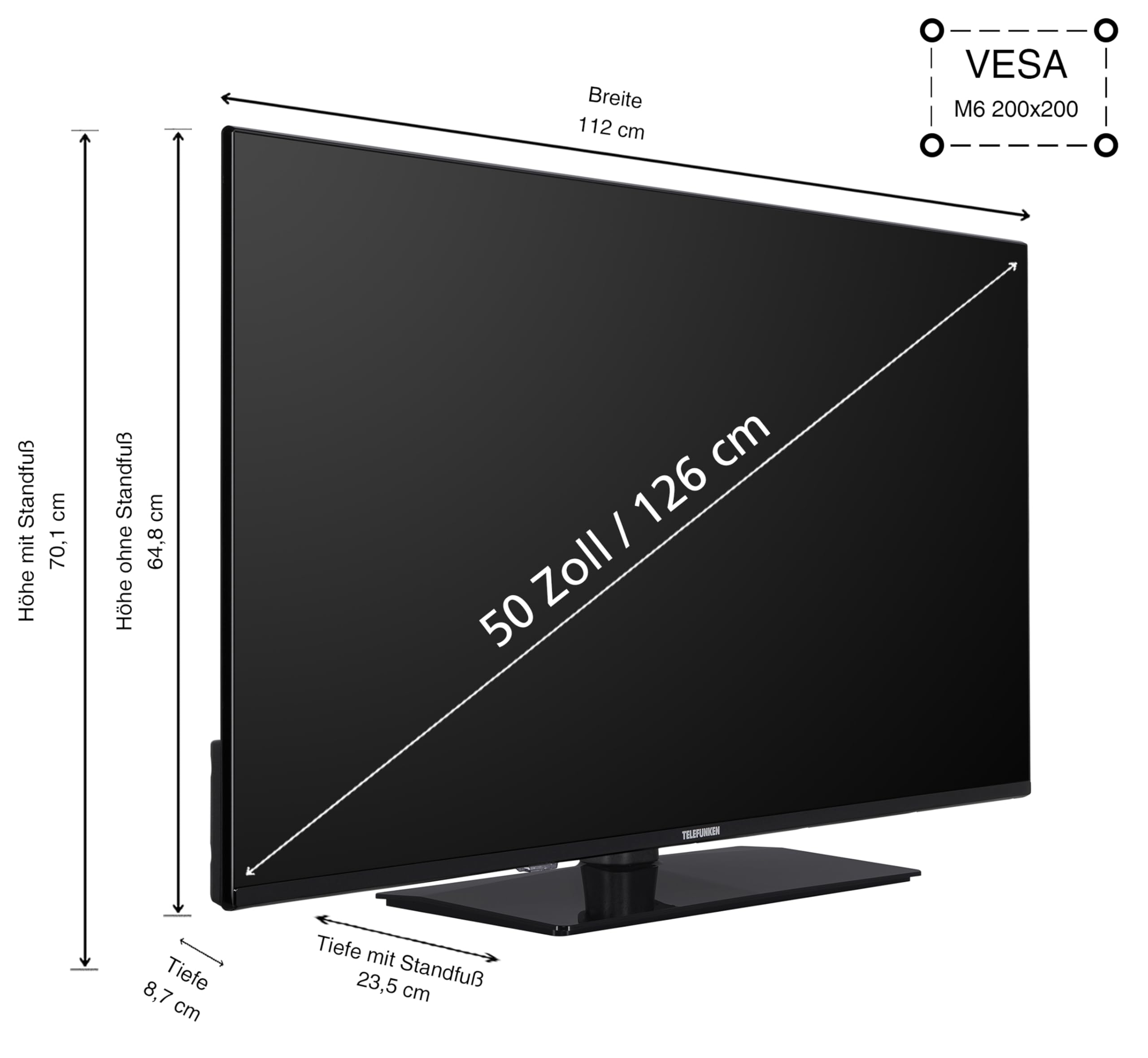 Telefunken XU50VP750M Fernseher VIDAA Smart TV mit 4K UHD Auflösung 50 Zoll – Bild 3