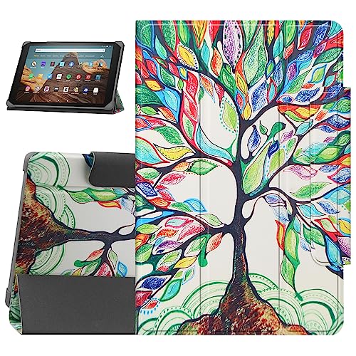 HoYiXi Funda Universal para Tableta de 9-11 Pulgadas Samsung Galaxy Tab/Lenovo/Fire Tableta/Google Pixel Tableta con Soporte Plegable Funda Protectora para Tableta de 9 10.1 11” - árbol