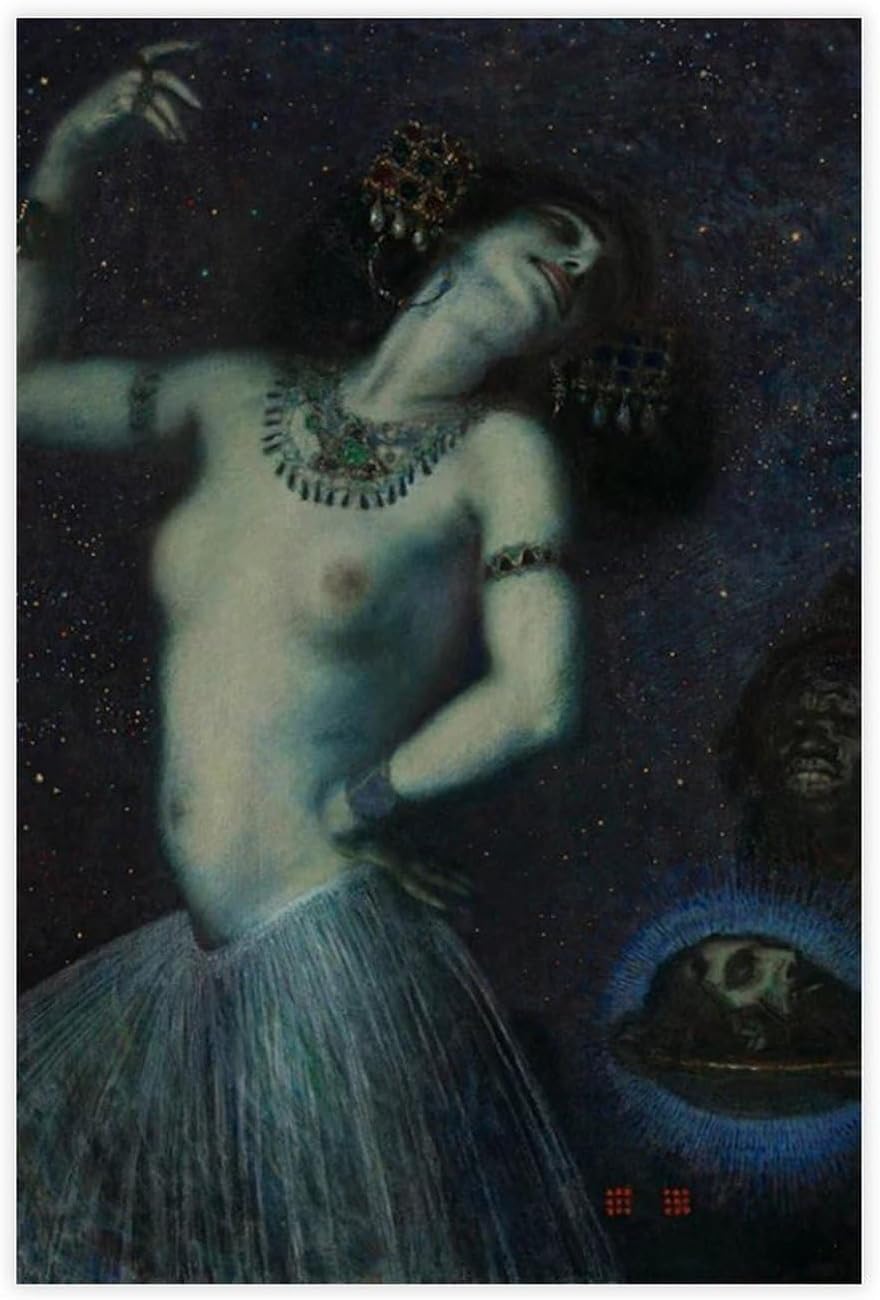 Franz Von Stuck Poster Salome Canvas Painting Vintage 40x65cm Frameless