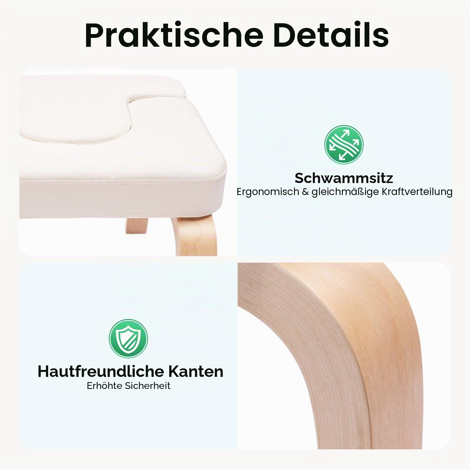 Yoga Headstand Hocker mit Abnehmbarem Block in T-Form Max.200kg Yoga Handbank für Yoga-Räume, Balkone, Gymnastik, für Yoga-Übungen, Taillentraining, Beinübungen