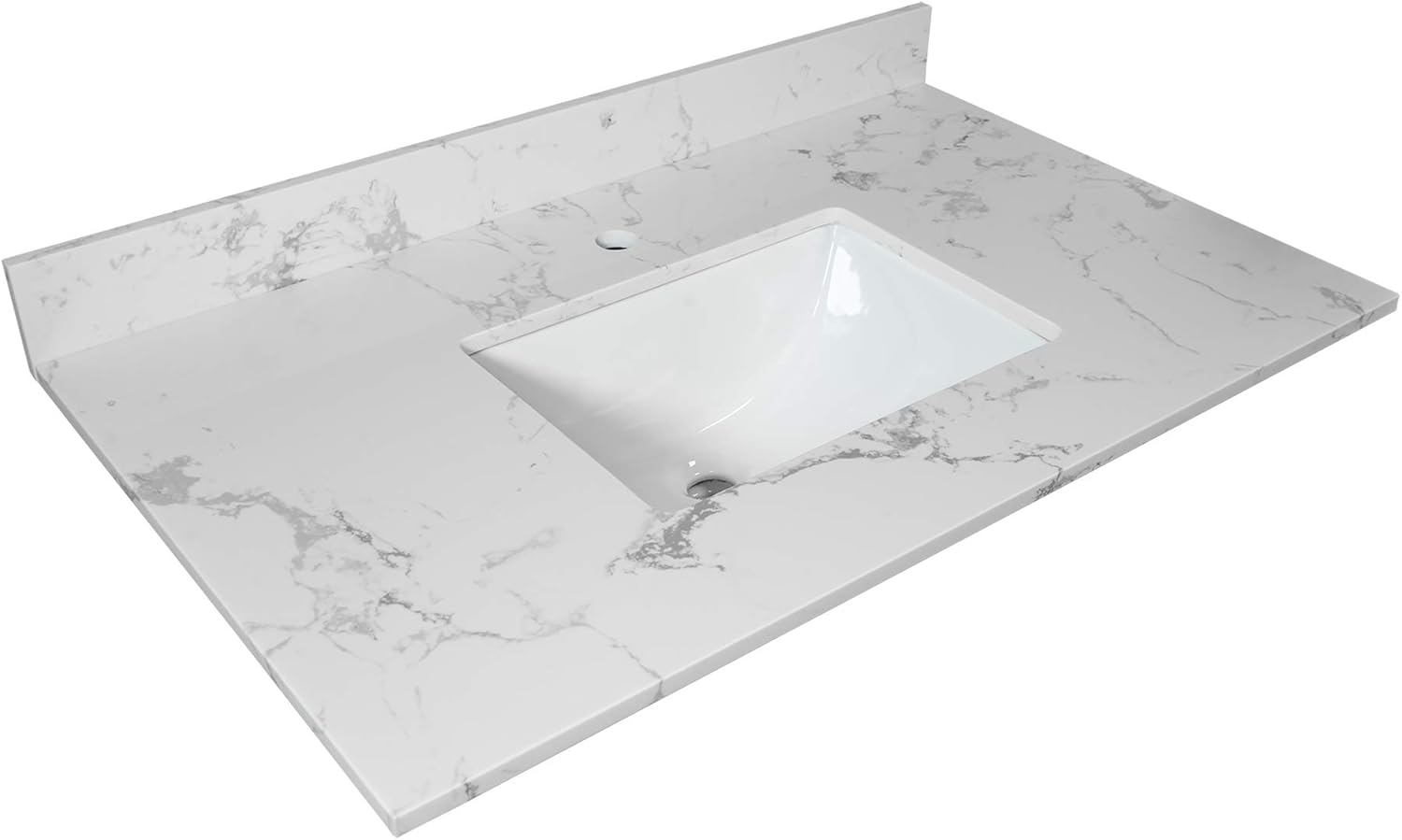 Montary Marble Vanity Top with Undermounted Rectangular Ceramic Sink