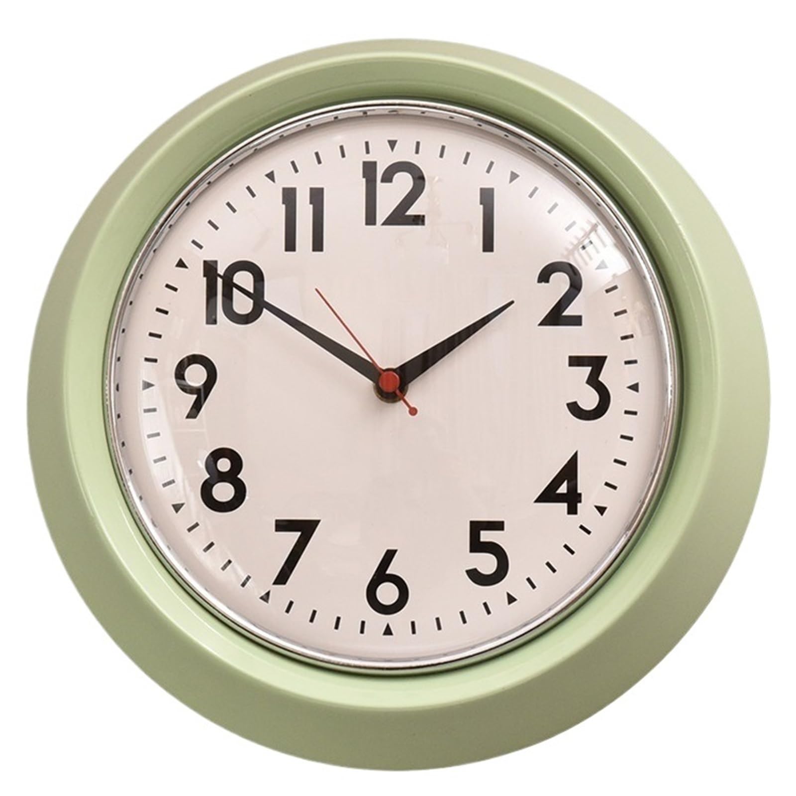 Aioneer Wall Clock Minimalist Wall Clock Home Quartz With Silent Operation Battery Powered-Grass Green Arabic Dial
