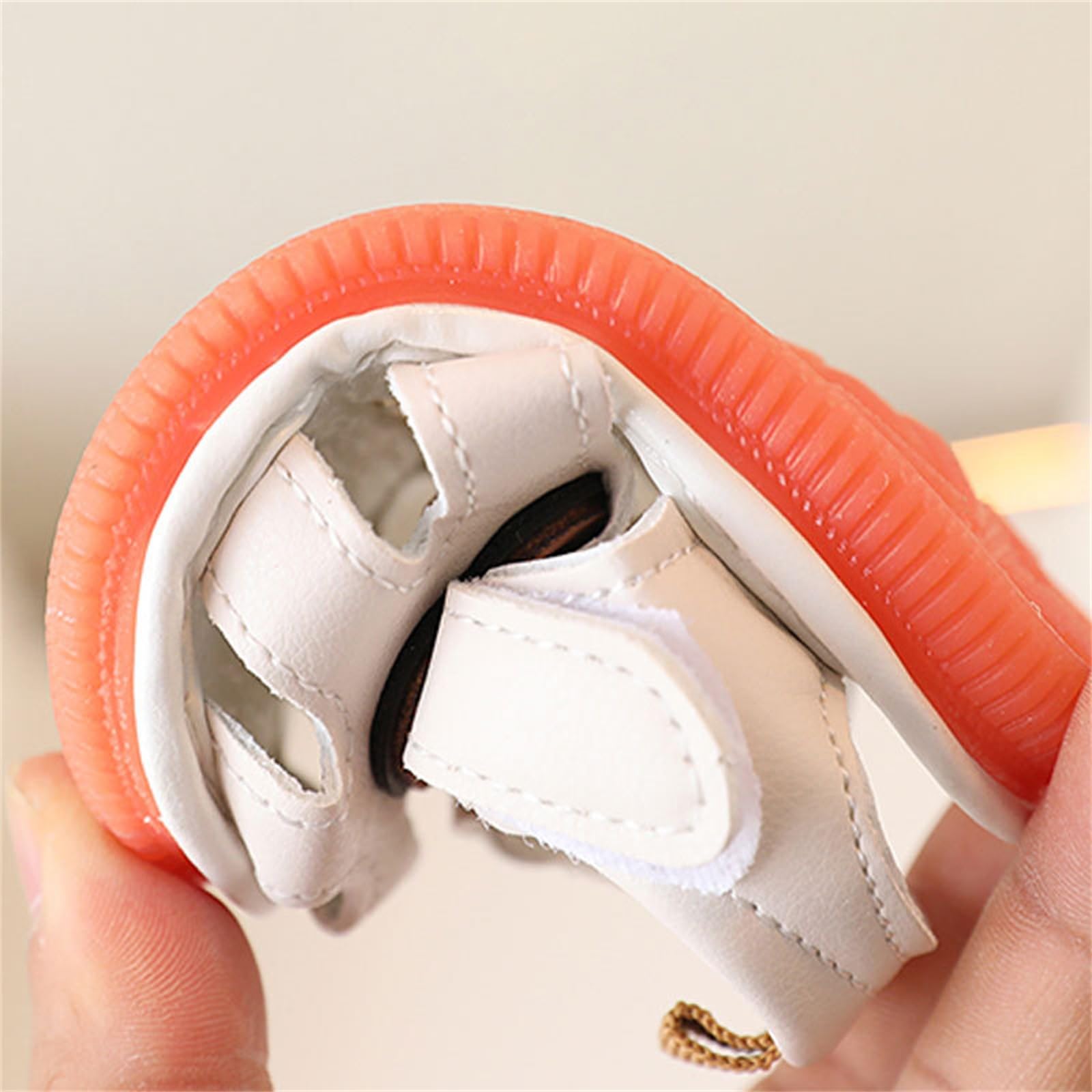 Sandales couinantes d'été pour bébé garçon et fille - Bout ouvert - Antidérapantes - Chaussures pour bébé - Motif ours mignon