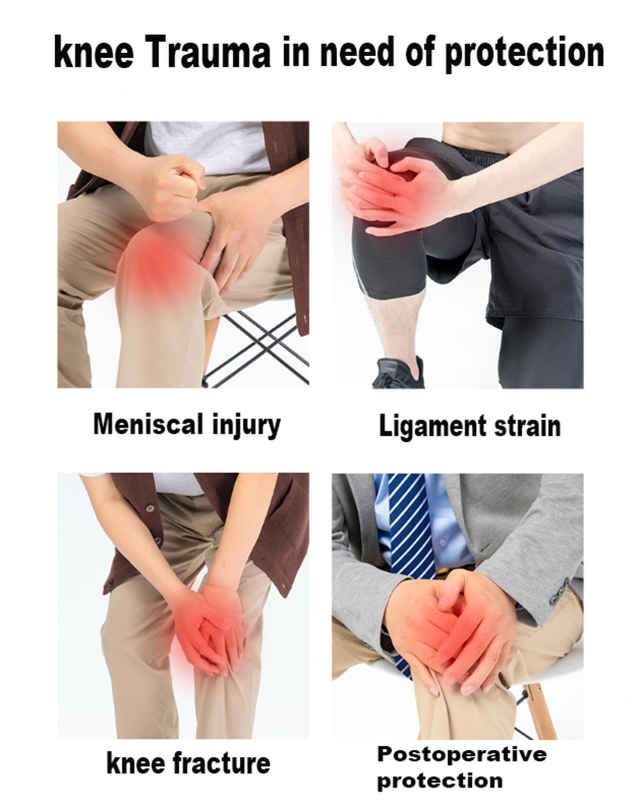 Rodillera para Dolor de Rodilla,Inmovilizador con Bisagras Ajustable con Estabilizadores Laterales,Rodillera Ortopédica con Bloqueo Rotuliano para Artritis,Posoperatorio,Desgarro de Menisco