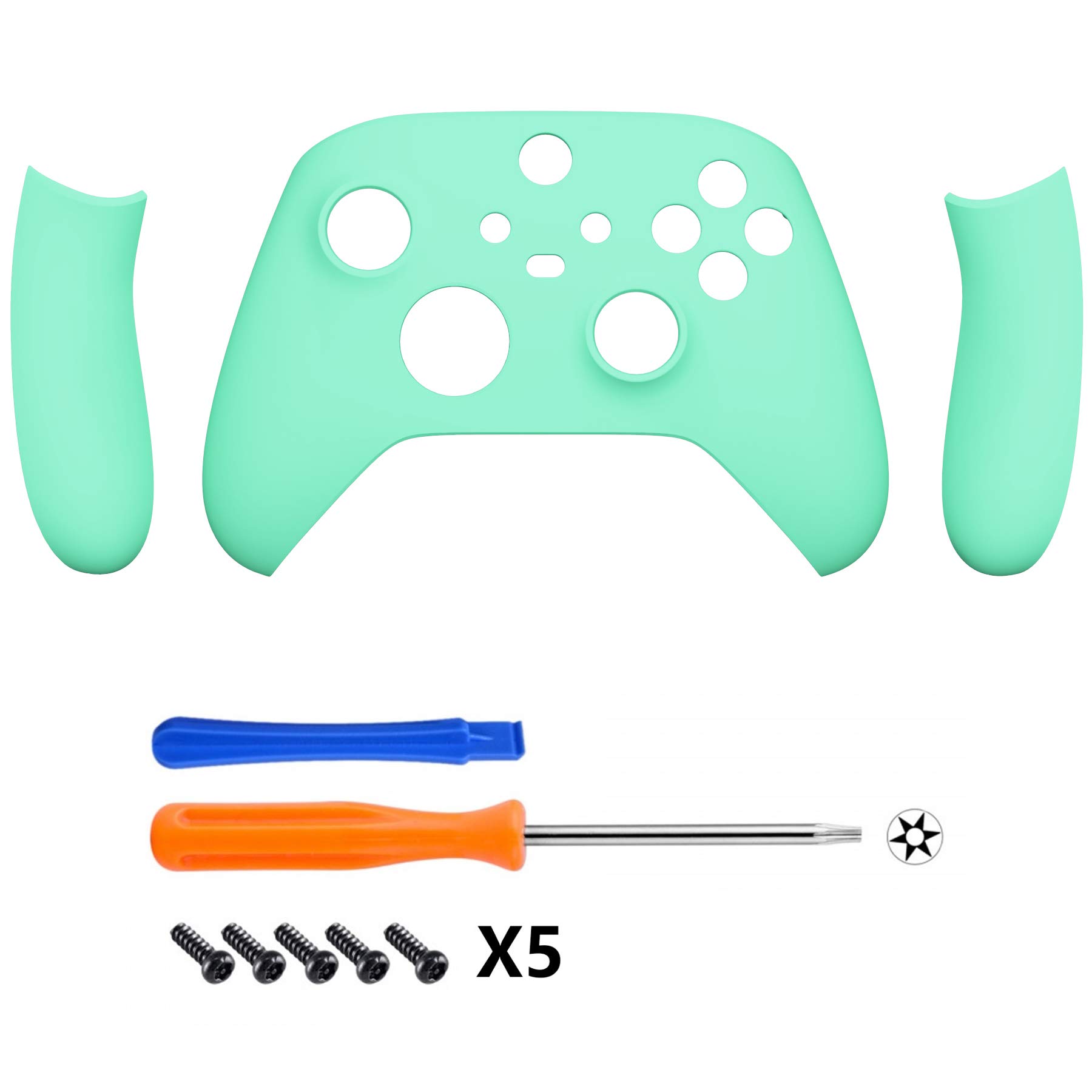 eXtremeRate Cover Joystick Custodia Copertura Frontale con Impugnatura Grip Pannello DIY Ricambio per Xbox Series X S Controller Model 1914-Menta Verde