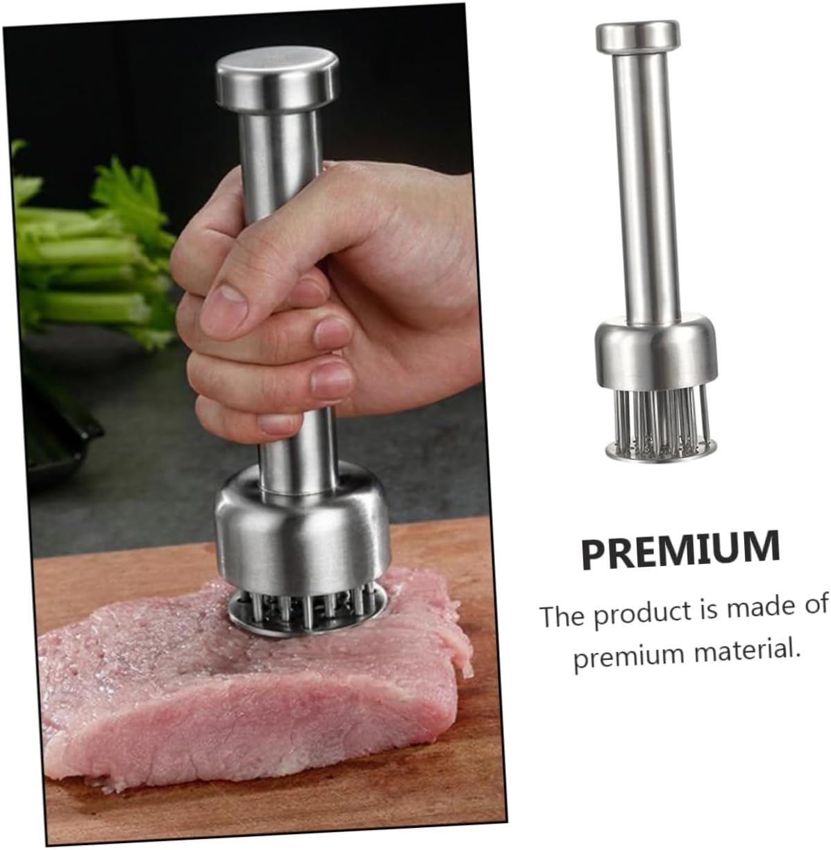 ULTECHNOVO Meat Hammer Kitchen Steak Needle Stainless Steel Meat Tenderizer Mallet Tool