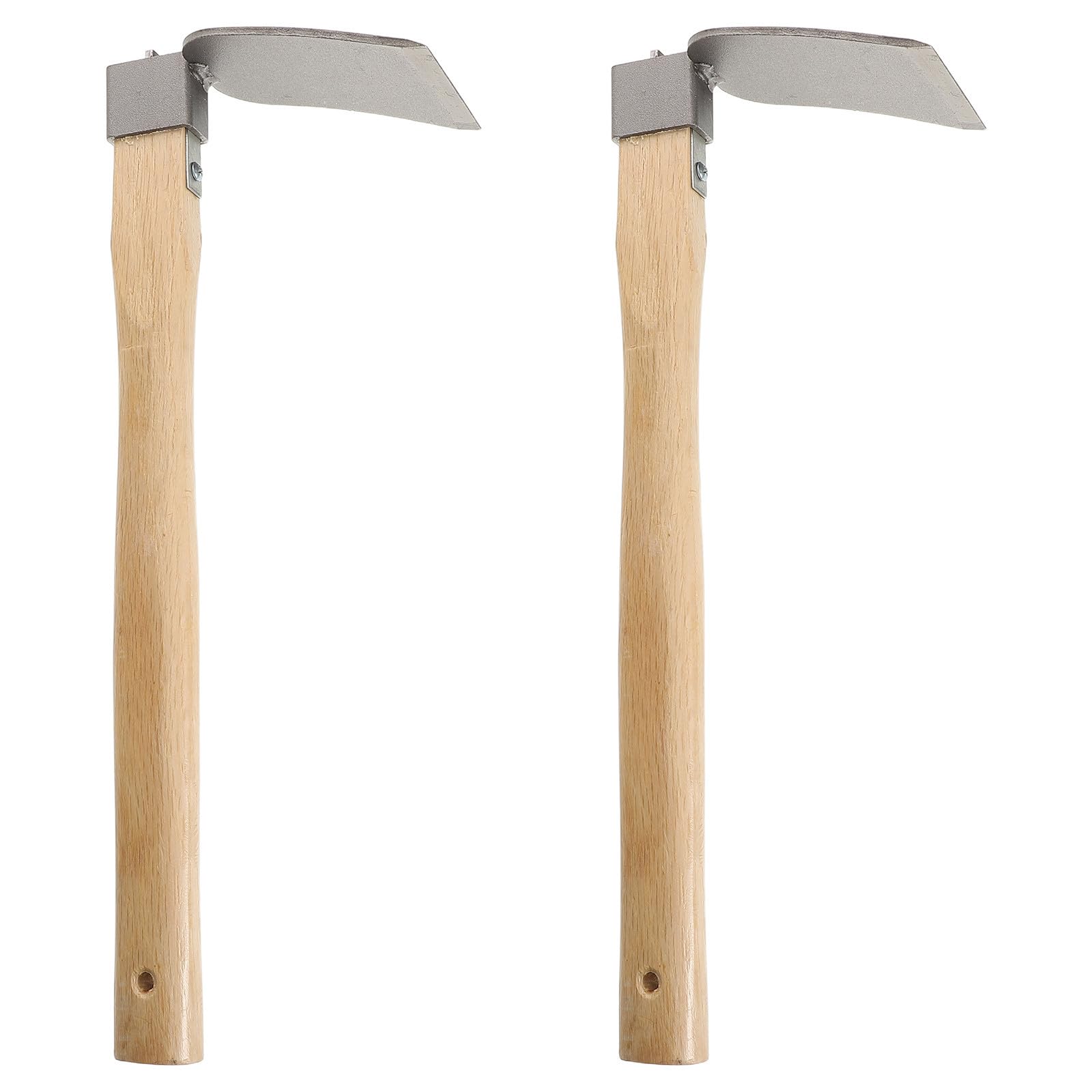 ABOOFAN 2 Piezas Azada de Jardinería Manual de Acero Mango de Madera Ergonómico para Desherbar y Cultivar en Jardín, Herramienta Resistente para Labores de Jardinería