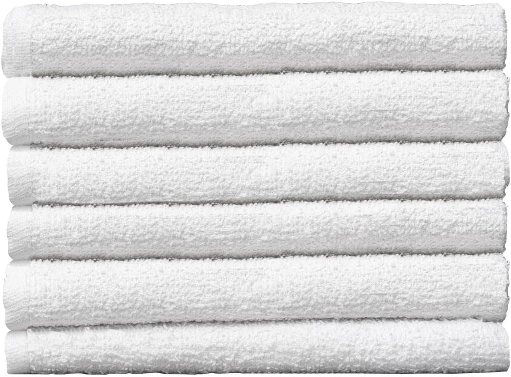 Buy-Rite White Salon Towels - 12-Pack 100% Cotton Hair Towels for Salons, Barbershops & Spas, Machine Washable, Lightweight, Quick-Drying, Durable & Absorbent - BR-WHTTOWEL-WHT