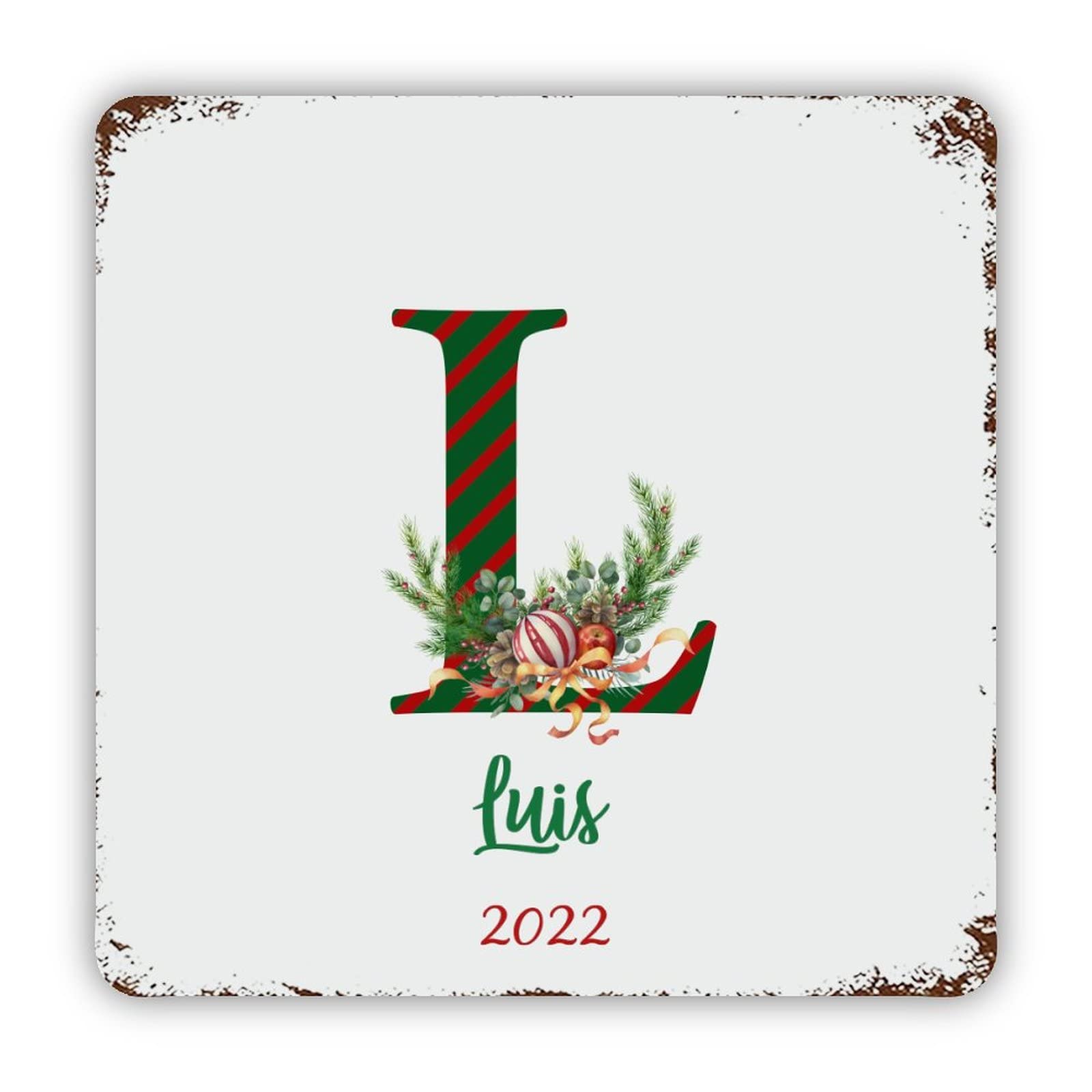 Personalized Name Custom Initial Letter L Aluminum Tin Sign 12x12 Inch Waterproof Vintage Metal Sign for School Office Classroom Gate Garage Garden Home Wall Decoration Housewarming Gifts