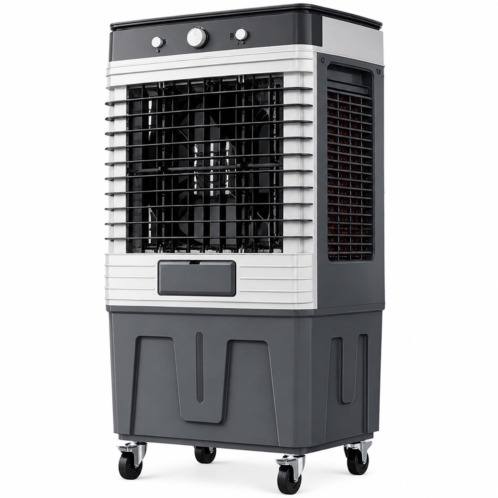 80/90/120L Commercial Evaporative Air Cooler Fan for Large Rooms, Swamp Cooler with Humidifier, Remote Control, Oscillation, Covers up to 60m² 110cm