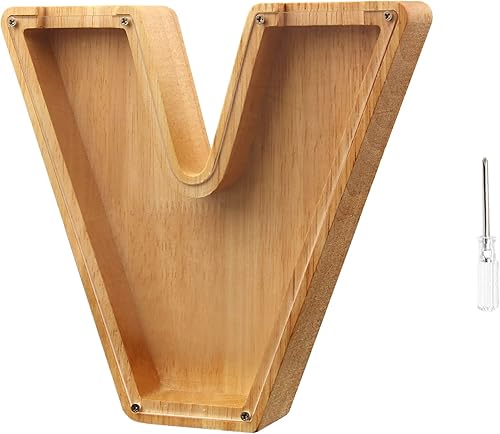 Alcancía personalizada para niños, con grabado láser y letras de madera personalizadas