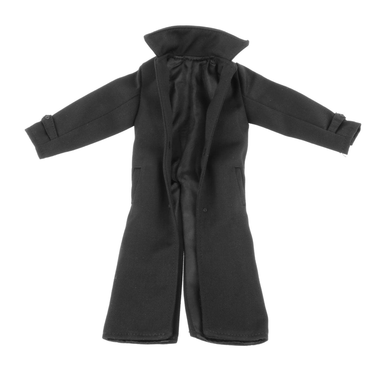 1/6 Trench Coat for Kumik TTL Ch Male Action Clothing, Black