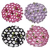 【Diseño de moda】 4 hermosos colores, púrpura, negro, rosa, rosa rojo. Cada uno está cubierto uniformemente con brillantes diamantes / flores / diamantes de imitación, para mejorar su temperamento, le permiten vestirse hasta los nueves.