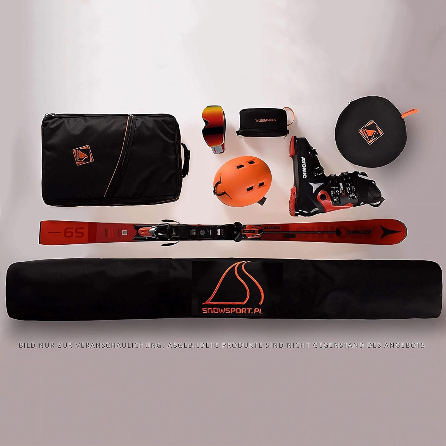 SnowSport Double Ski Bag Prestige - Borsa da sci per 2 paia di bastoncini da sci e da sci, molto spessa imbottitura, adatta per viaggi in aereo, autobus, viaggi in auto (190)