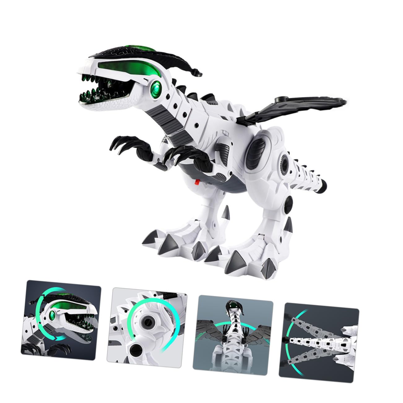 Toddmomy Juguete de Dinosaurio Eléctrico Spray, Blanco, Plástico