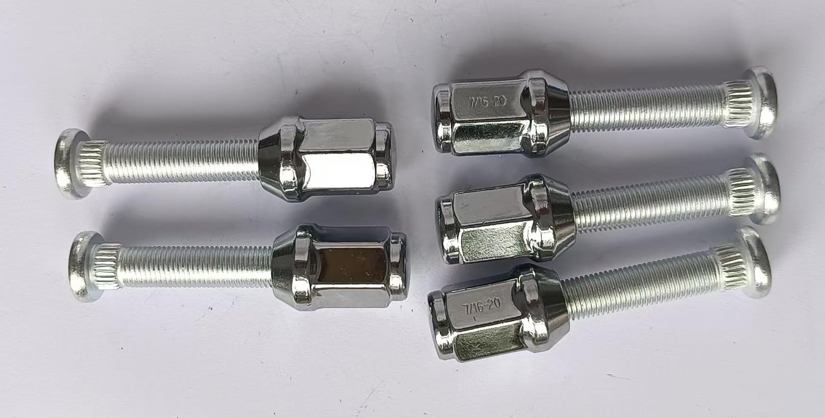 5PCS 5/8" Longer Than Stock Wheel Stud Lug Bolts 7/16-20 Thread with Chrome Nuts OEM Quality Extended Extra Length Replacement for Chevrolet, Dodge, Pontiac, Oldsmobile, Buick car