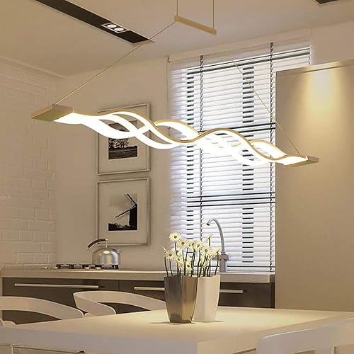 Miniatura 5 de Ziplighting - Lámpara colgante moderna de transición regulable con control remoto, lámpara de techo LED minimalista, lámpara colgante de onda