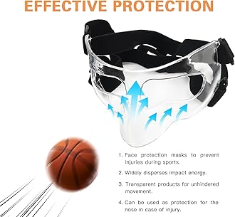 Nose Shield Protective Mask for Basketball and Football Sports Adjustable Mask with Foam Padding for Men and Women Black