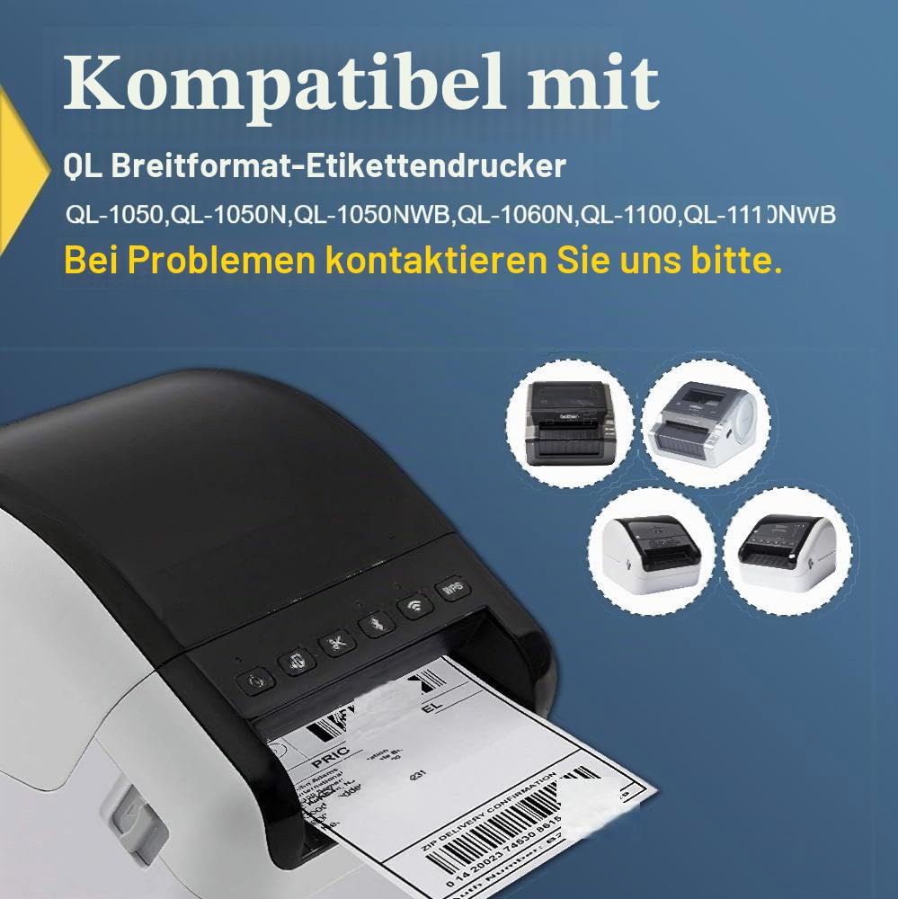 BETCKEY - 10 Rollen DK-11241 Versandetiketten Kompatibel mit Brother, 102mm x 152mm, 2000 Etiketten für Brother QL Etikettendrucker (2 Wiederverwendbare Etikettenhalter)