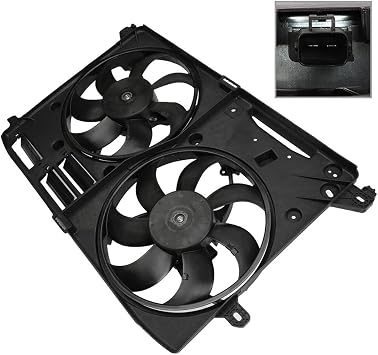 Engine Radiator Cooling Fan Assembly Fit 2013-2018 for Ford Fusion, Radiator Condenser Fan Assembly Driver Passenger Side/LH RH 623320 621-536