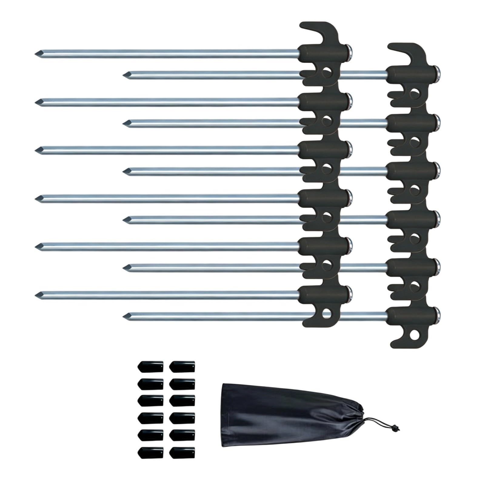 QIAOLIDA Camping Tent Stakes Steel Tents Stakes Peg Garden Ground Anchors With Hook Wind Camp Tent Spikes Canopy Nails