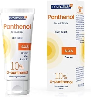 Novaclear Panthenol for Face and Body Soothing After Sun Cream 50 ml Cream with Panthenol Against Sunburn by Equalan Pharma.