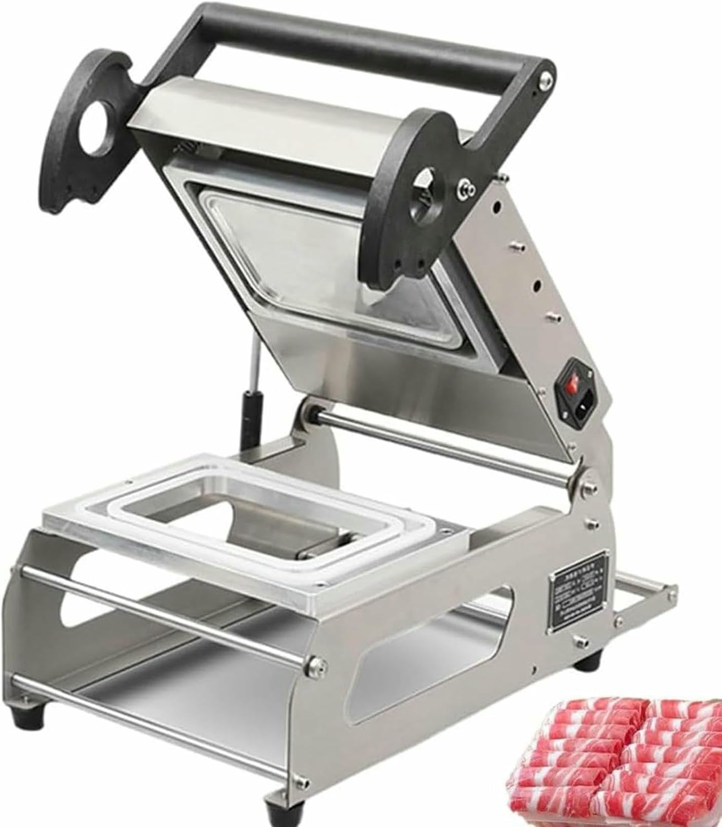 Macchina Confezionatrice per Sigillare Alimenti, Termosigillatrice per Vassoi Sandwich, Sigillatrice per Scatole da Asporto A Pressione Manuale per Verdure, Frutta, Carne, Pesce