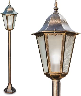 Lampadaire Extérieur NATAL FROST 210 Cm - Style Antique Noir - 3 Branches E27 - IP44 - Pour Allée Ou Jardin
