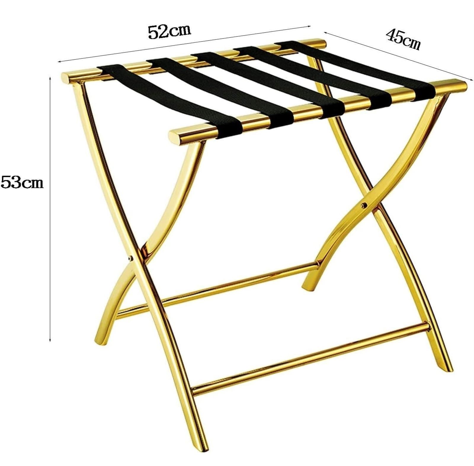 Kofferständer Gepäckträger Faltender Koffer-Stand-Edelstahl-Gepäckträger Für Hotel-Gästezimmer-Schlafzimmer Gepäckständer Platzsparend(Gold)