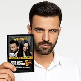 Shampoo Tonalizante Profissional Veinira Preto e Castanho Brilhante Resultado de Salão 1 Sachê (Preto Natural)