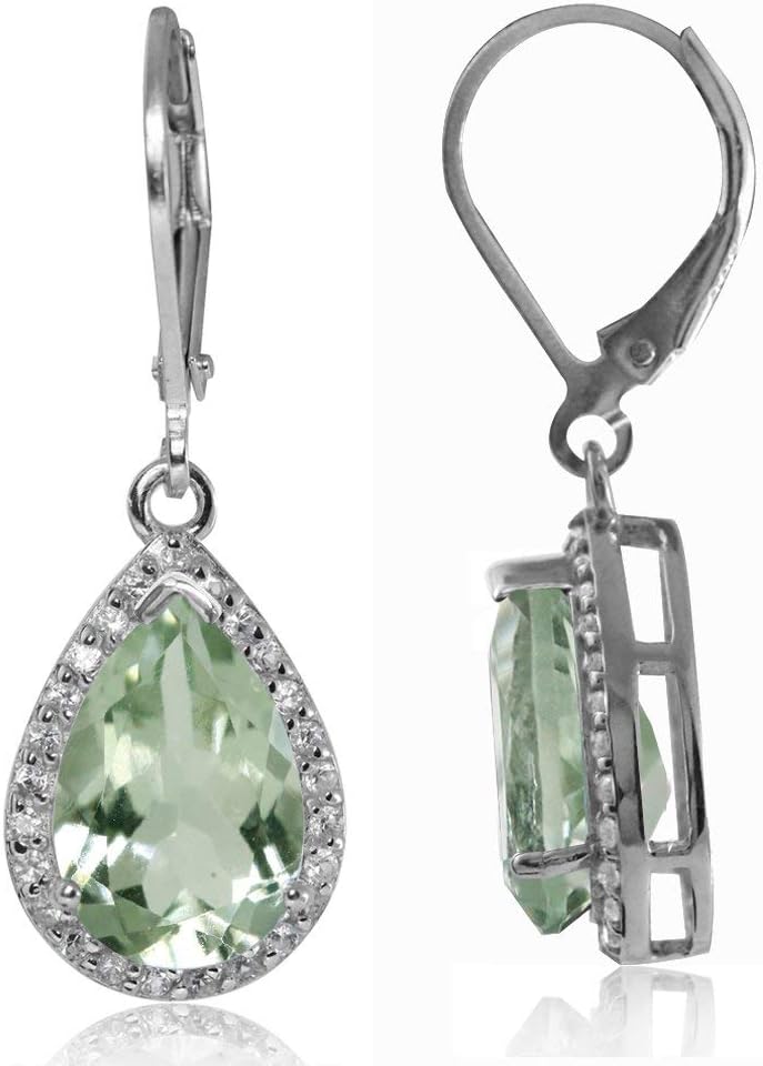 2X8 MM Elegant Pear Shape Gemstone 925 Sterling Silver Halo Drop Dangle Leverback Earrings Jewelry for Women Business Attire - Image 2