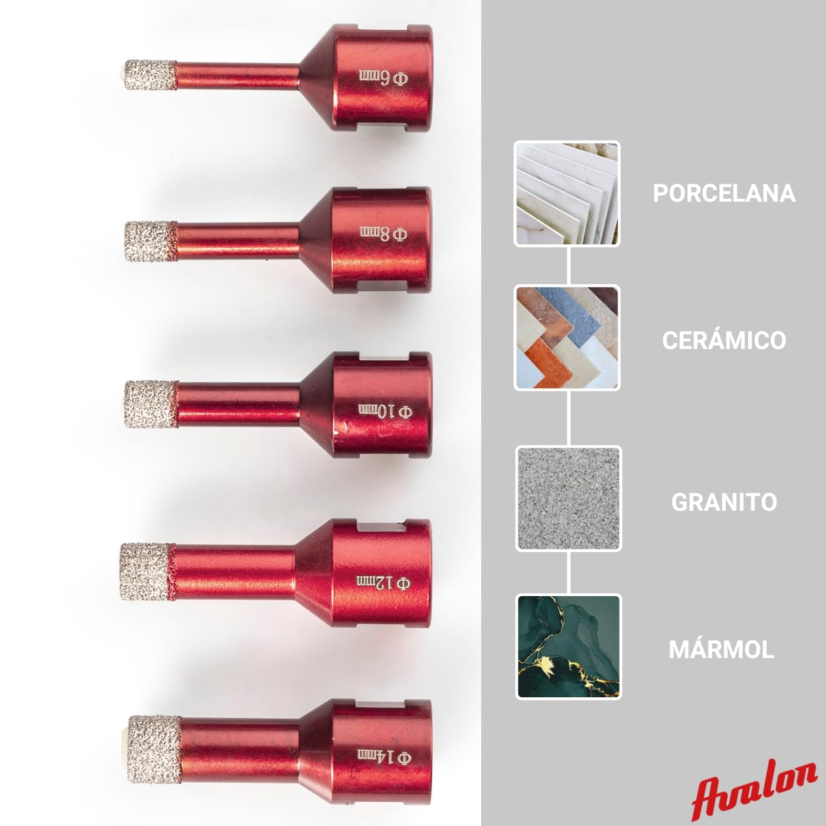 Cylindryczne wiertło diamentowe do szlifierki metrycznej M14 Avalon 115 mm Wiercenie na sucho płytek, porcelanowe, marmuru, kamionki, ceramiki, granitu