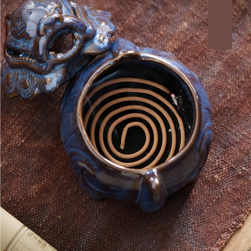 Quemador de Incienso de reflujo, Quemador de Incienso de cerámica Antiguo, Quemador de Incienso de Madera de agar para Mesa de té de Interior, Quemador de aromaterapia, Adornos Zen