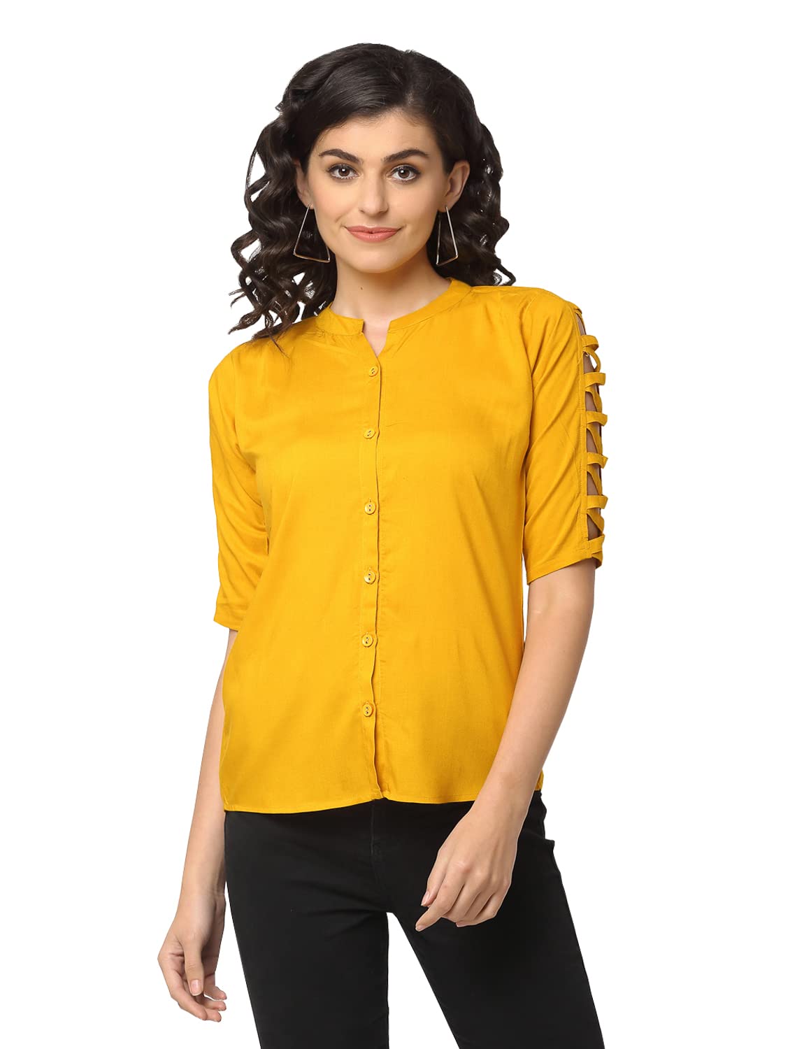 Women's Black Stylish Rayon top-image-21