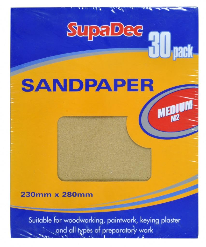 SupaDec 30 x General Purpose Abrasive Sandpaper Sheets 230mm x 280mm - Medium M2