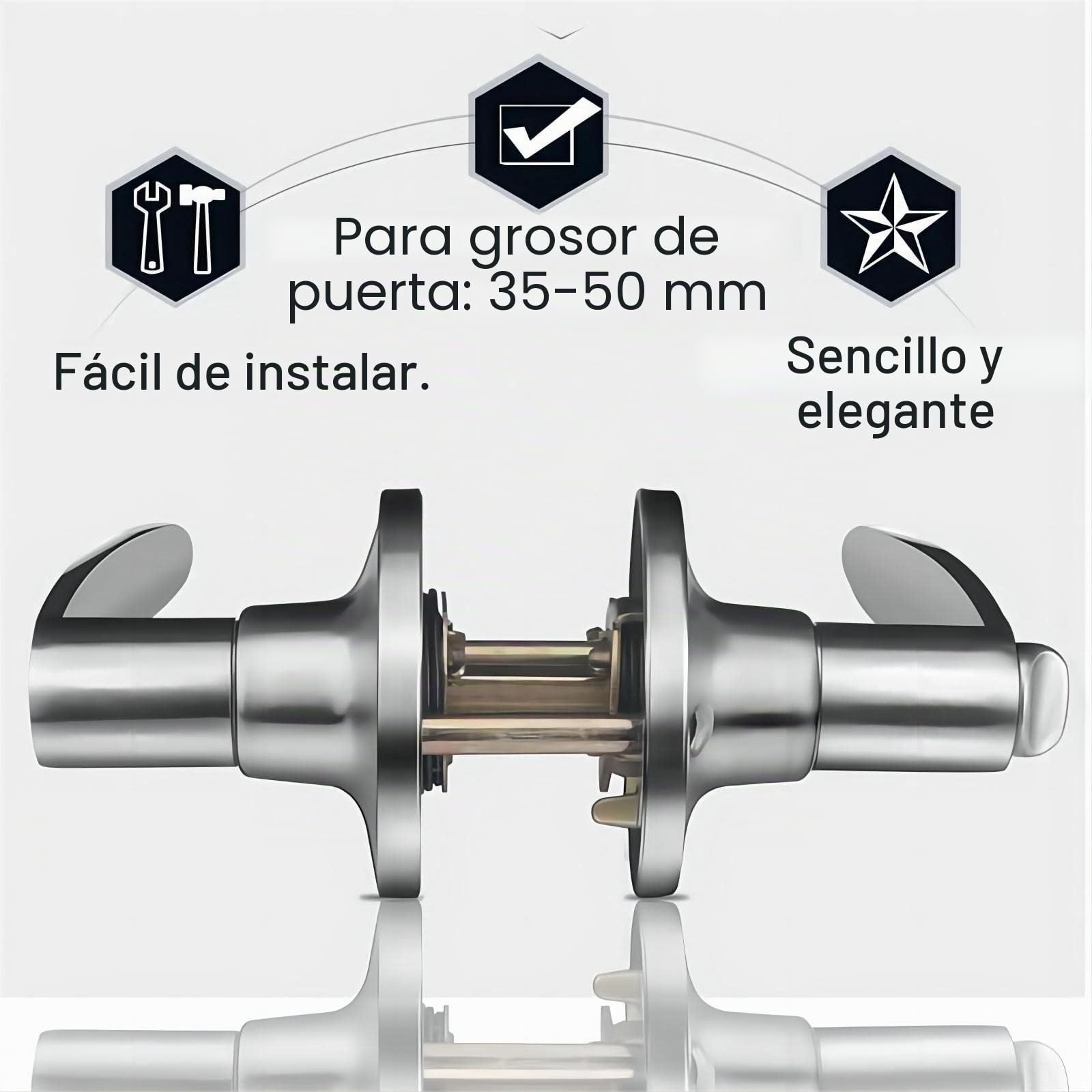 Qrity Avanzado Pesado Pomo de puerta, con cerradura de puerta para entrada o paso, Entrance