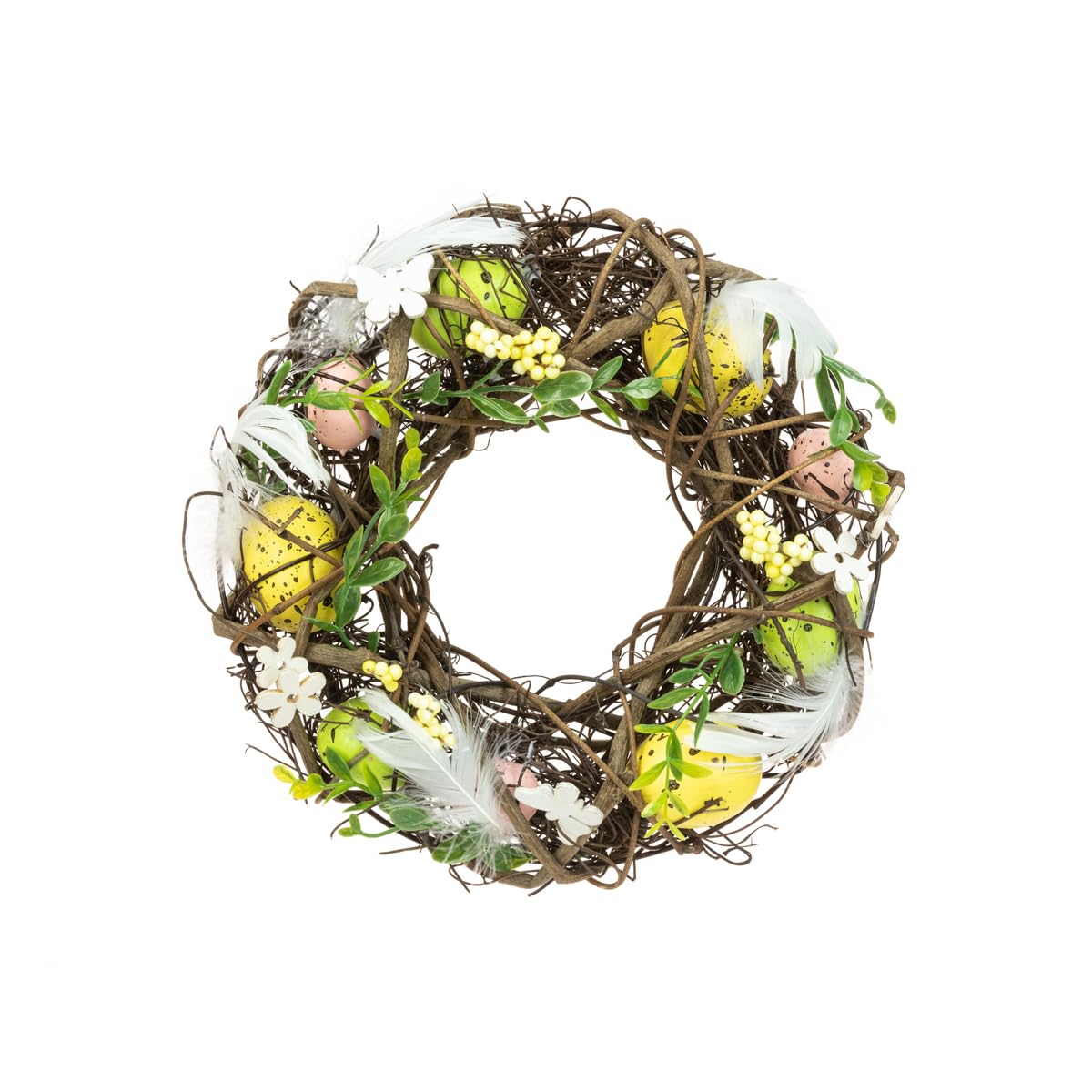 Floral Silk Multicolor Easter Egg Nest Wreath