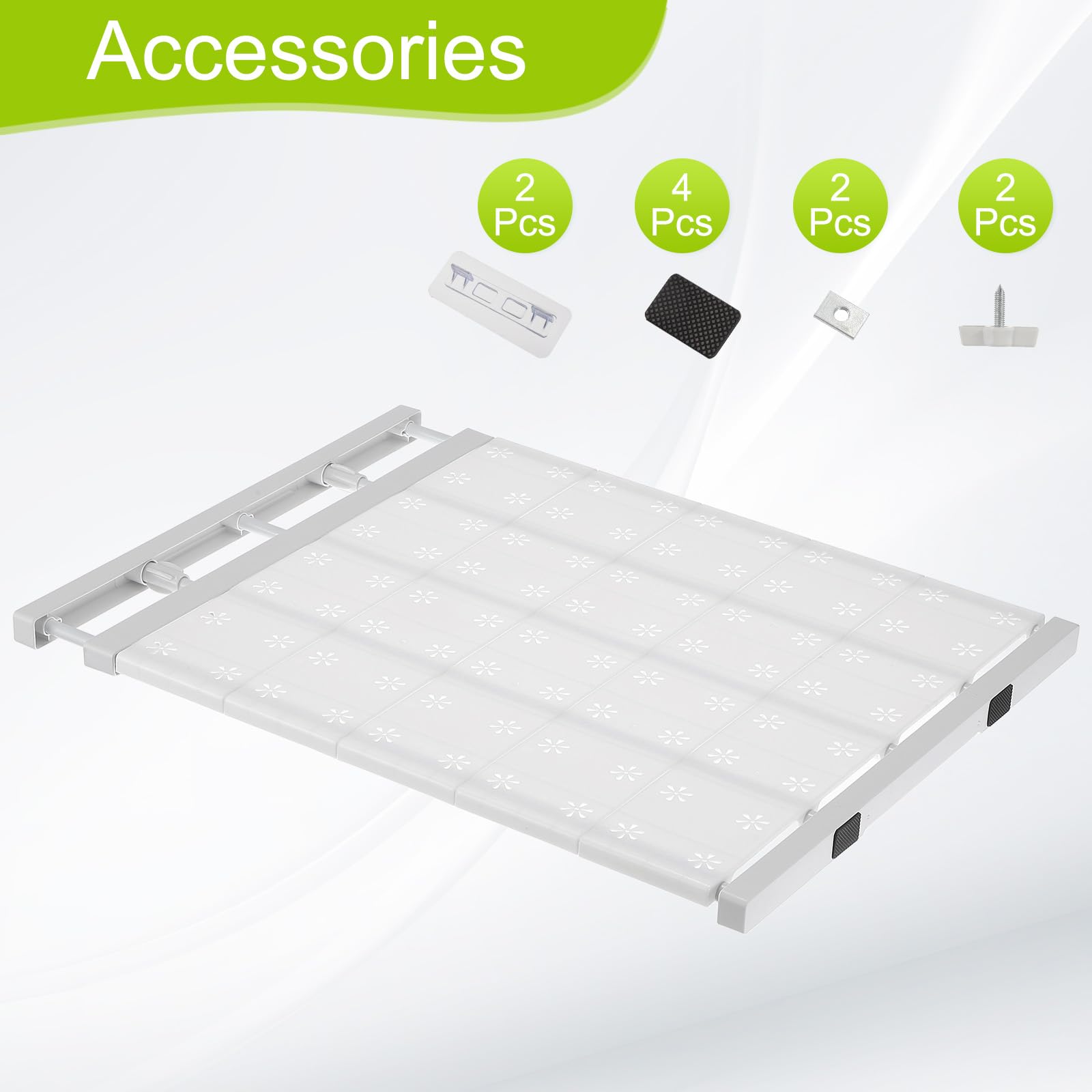 QUARKZMAN Estante Tensible para Armario Expandible De 60cm A 100cm Organizador De Armario Ajustable 2.5cm X 42cm Estante De Almacenamiento con Diseño Floral para Armario Cocina Dormitorio | Organizador De Armario Ajustable 2.5cm X 42cm Estante De Almacena