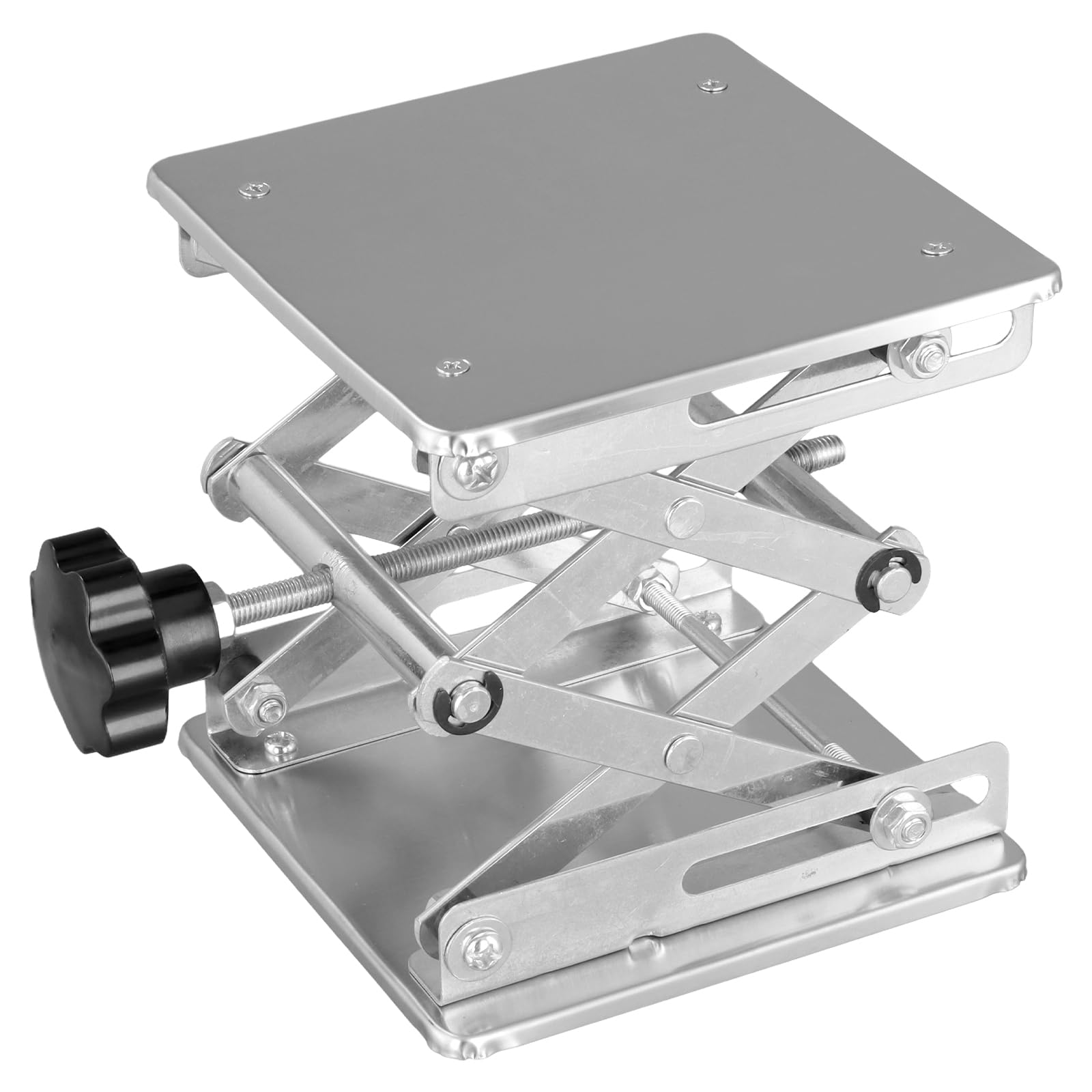 Table Élévatrice de Laboratoire 200 x 200 mm, Plateforme de Levage en Fer Galvanisé, Hauteur Réglable 85-280 mm pour Expériences de Laboratoire