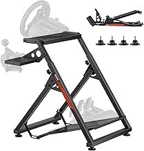 VEVOR Soporte para Volante de Carreras, Ajustable y Plegable, para Logitech G923, G920, G29, G27, Thrustmaster T300RS TX, F458, T500RS, T3PA-PRO (F1/GT), Cabina de Juego, Pedales No Incluidos